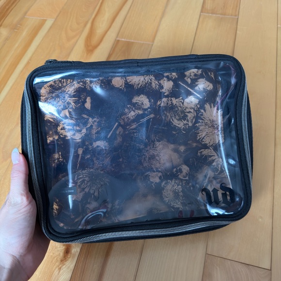 Urban Decay Black and Brown Floral Cosmetic Case - Picture 1 of 2